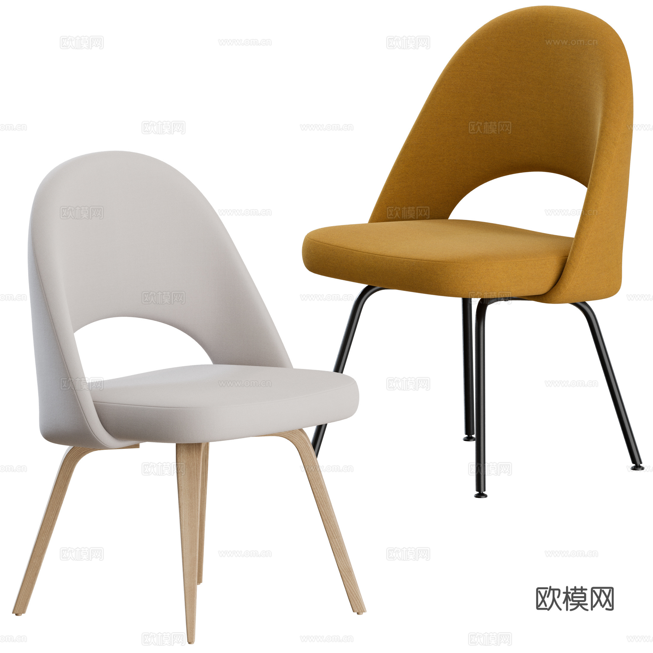 现代意式布艺椅子3d模型