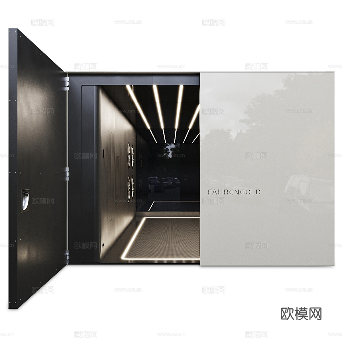 现代意式极简车库3d模型