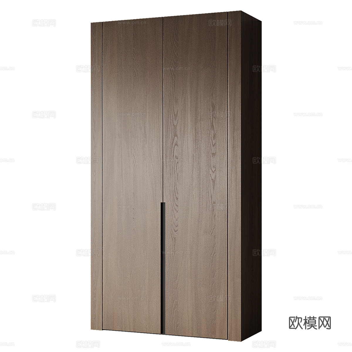 现代意式极简实木开门衣柜3d模型
