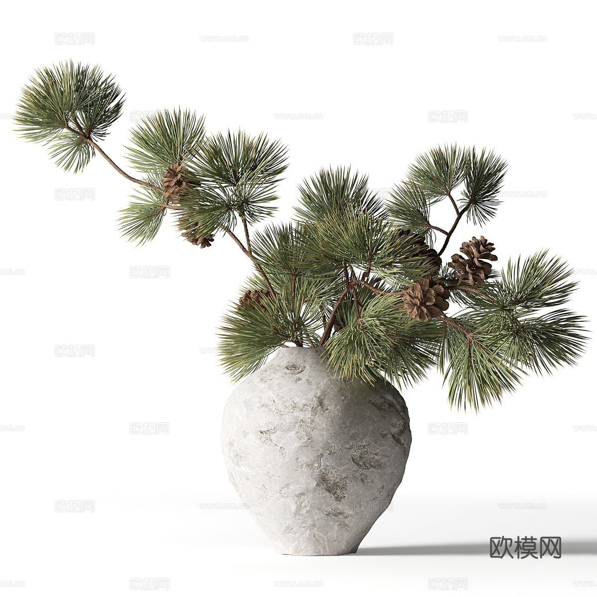 花艺摆件 绿植摆件 盆景盆栽 陶罐花瓶3d模型