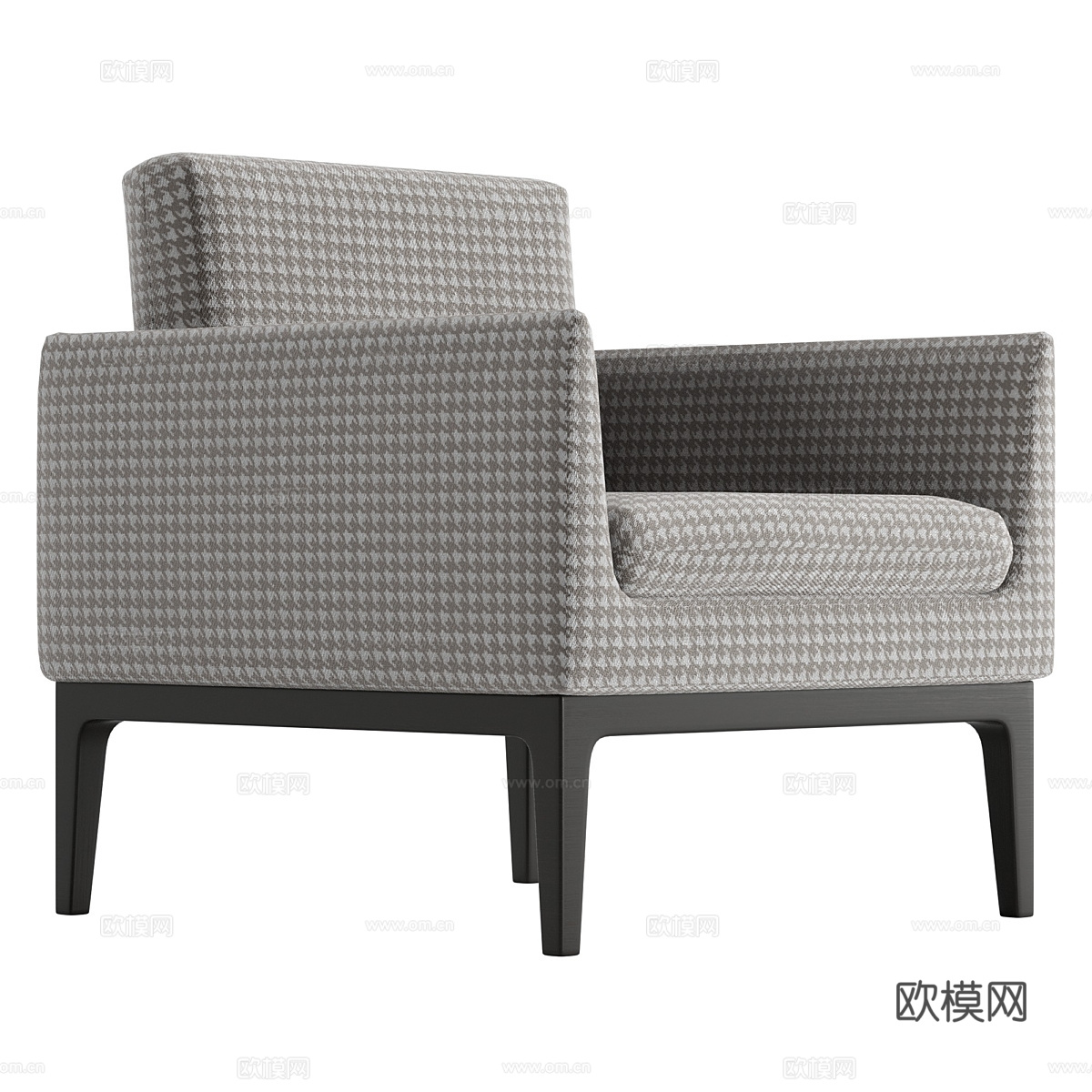 现代意式布艺扶手椅3d模型