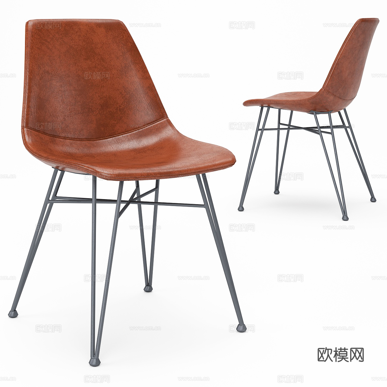 现代意式餐桌椅组合3d模型