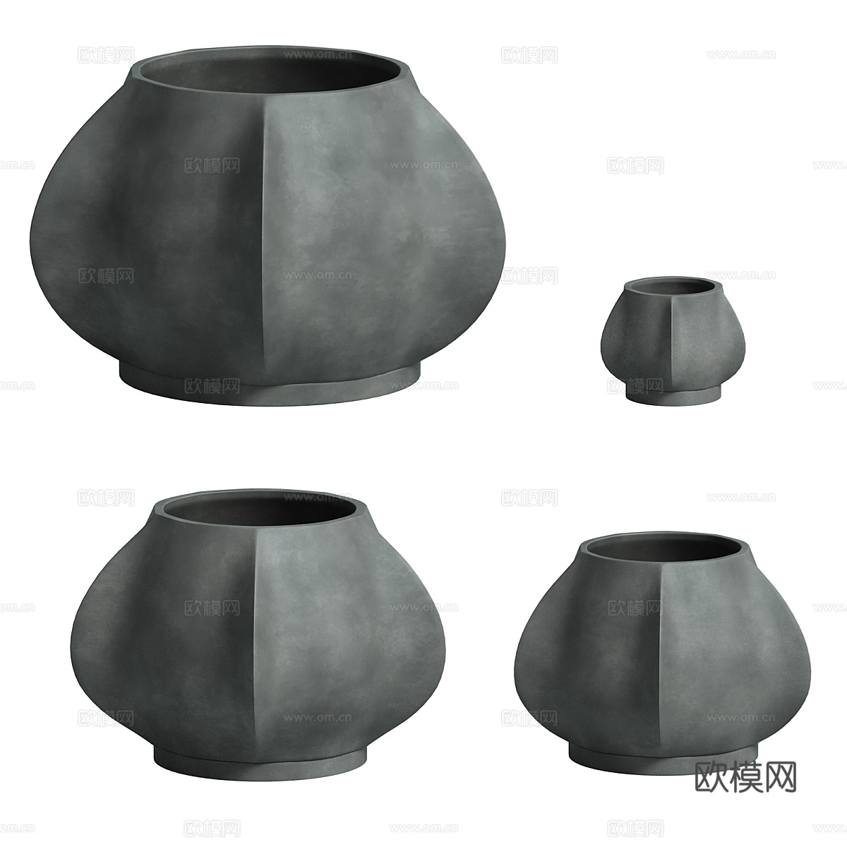 新中式侘寂陶罐 花瓶3d模型