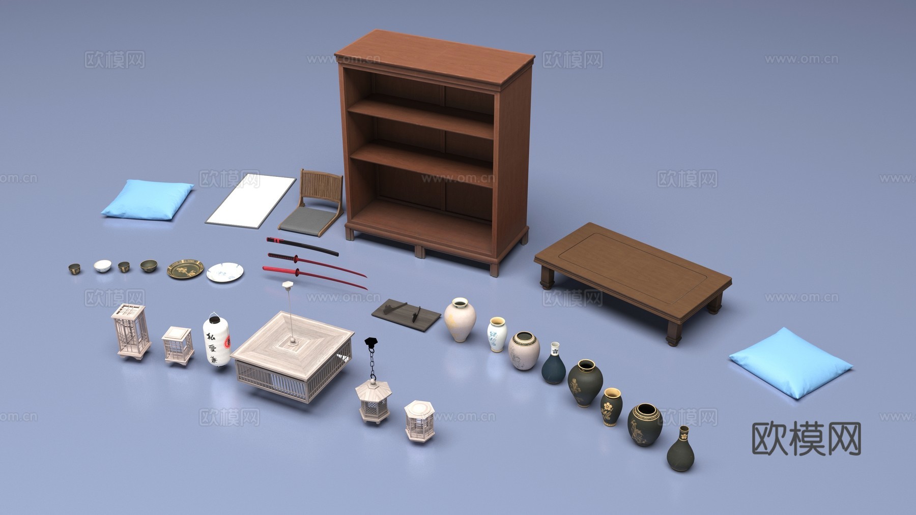 日式家具灯具3d模型