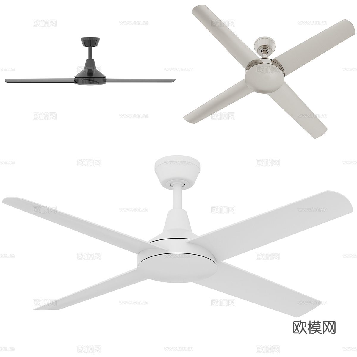 现代意式极简风扇灯3d模型