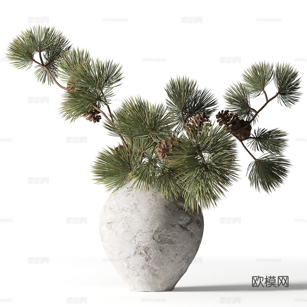 花艺摆件 绿植摆件 盆景盆栽 陶罐花瓶3d模型