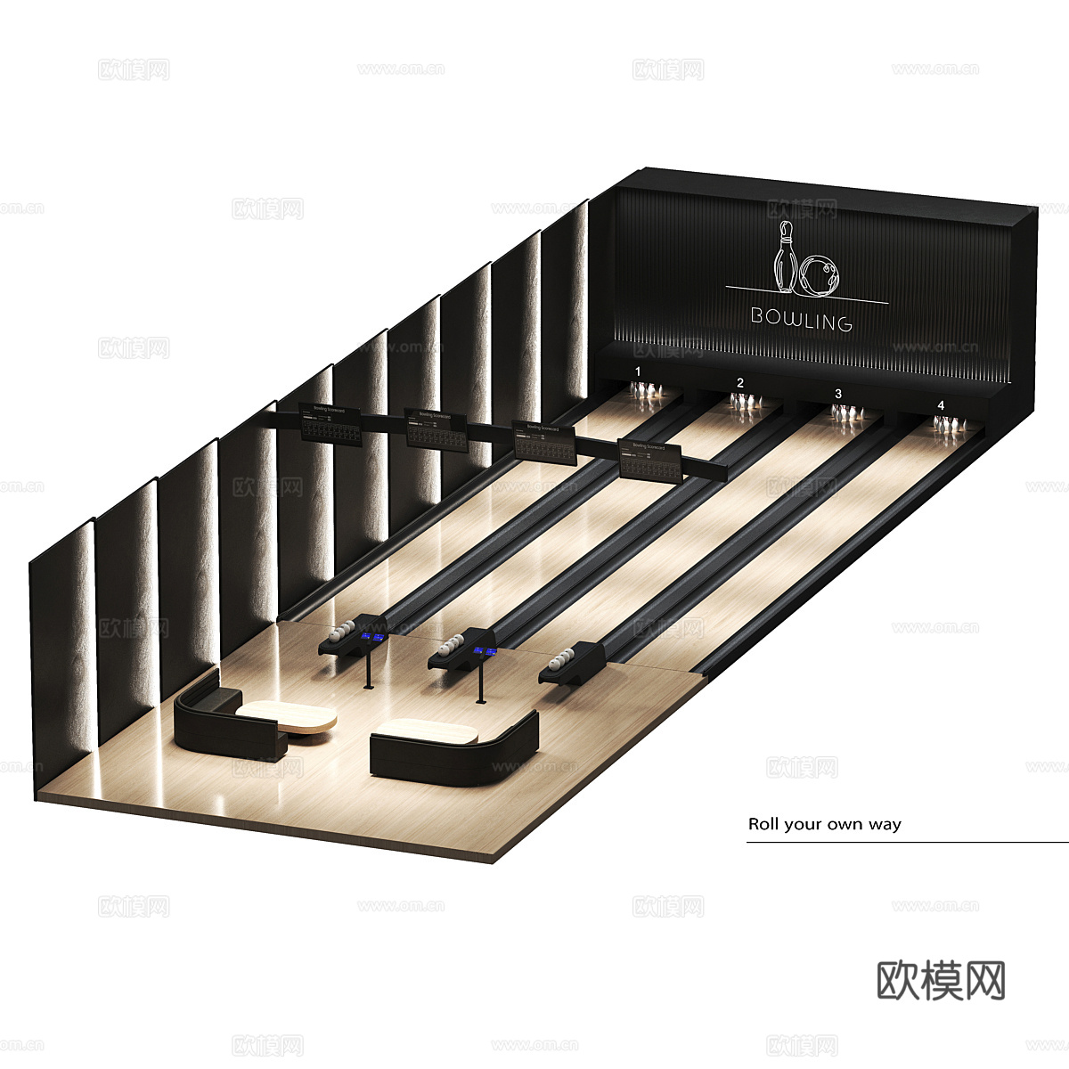 现代意式保龄球馆3d模型