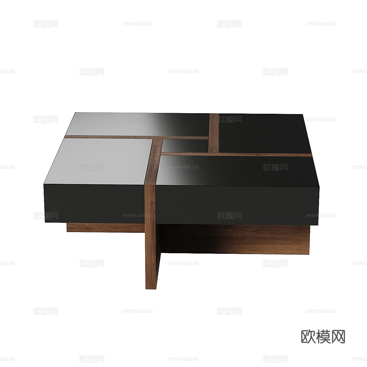 现代意式实木茶几3d模型