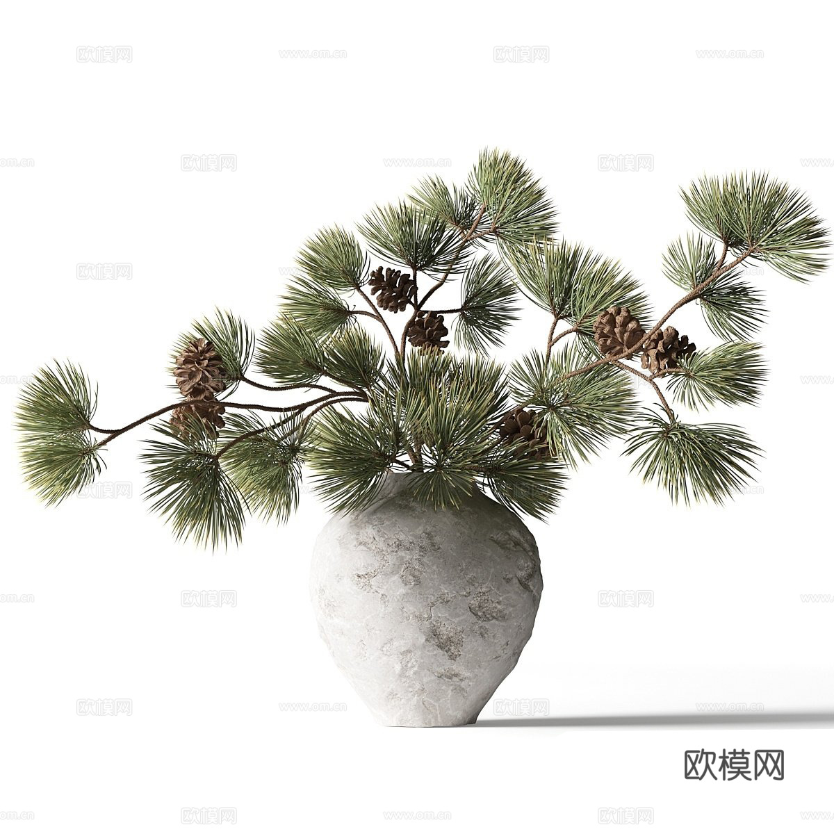 花艺摆件 绿植摆件 盆景盆栽 陶罐花瓶3d模型