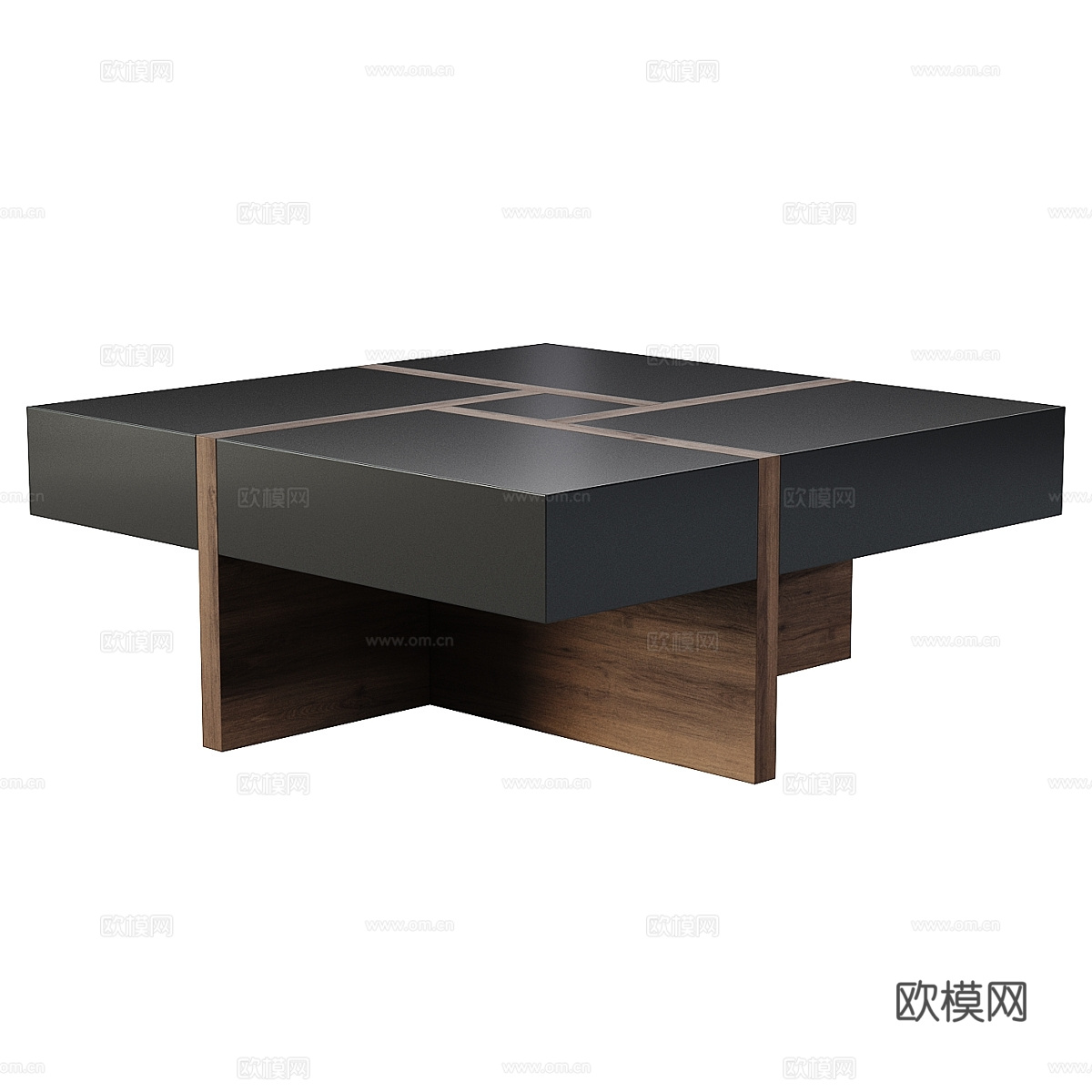 现代意式实木茶几3d模型