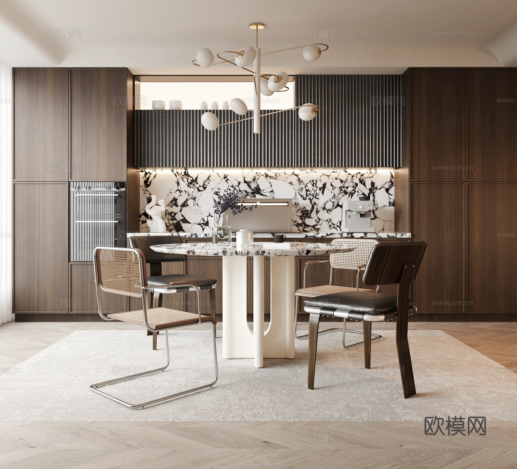 极简餐厅3d模型
