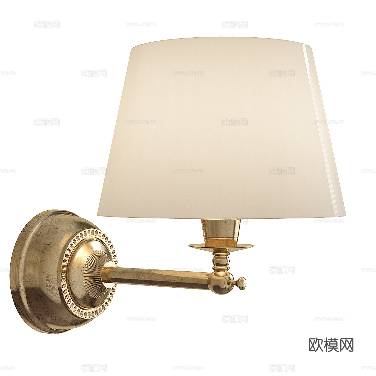 美式简约金属玻璃壁灯3d模型