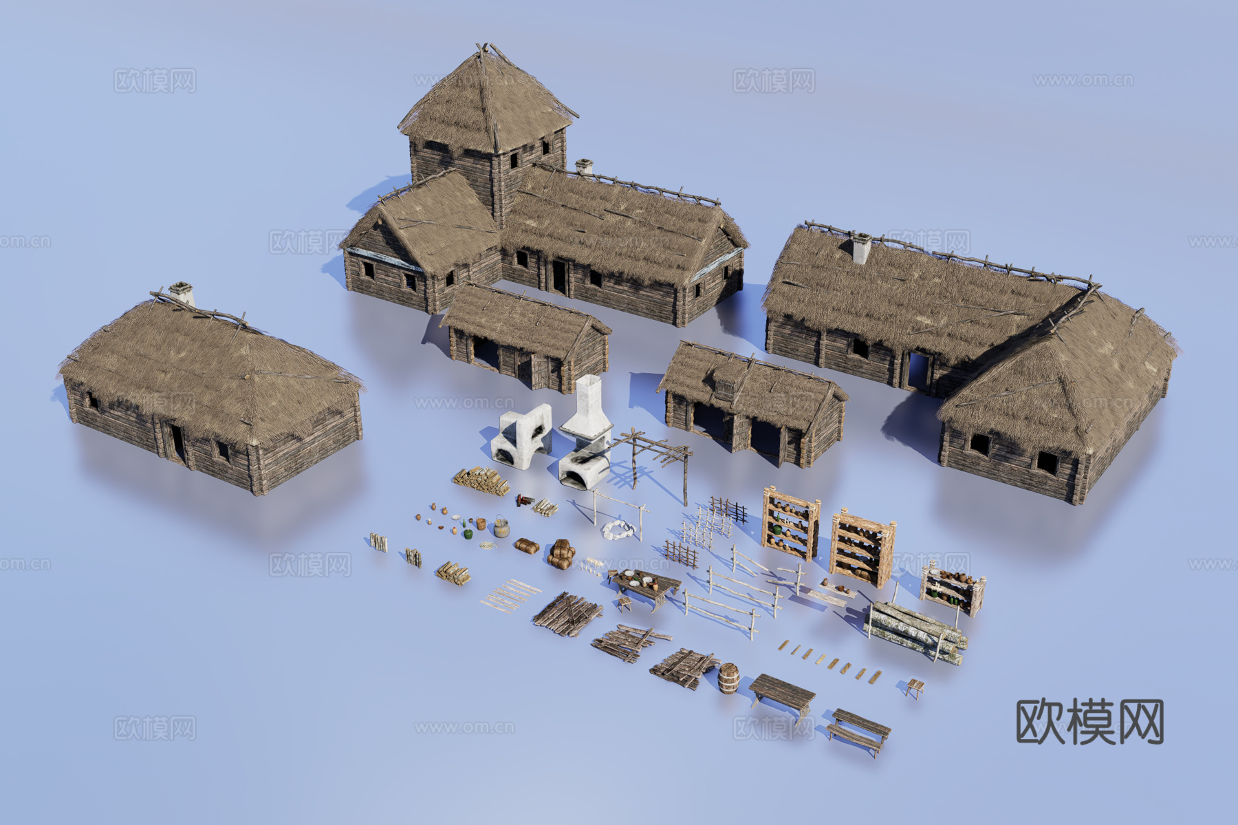 木屋及室内用品3d模型