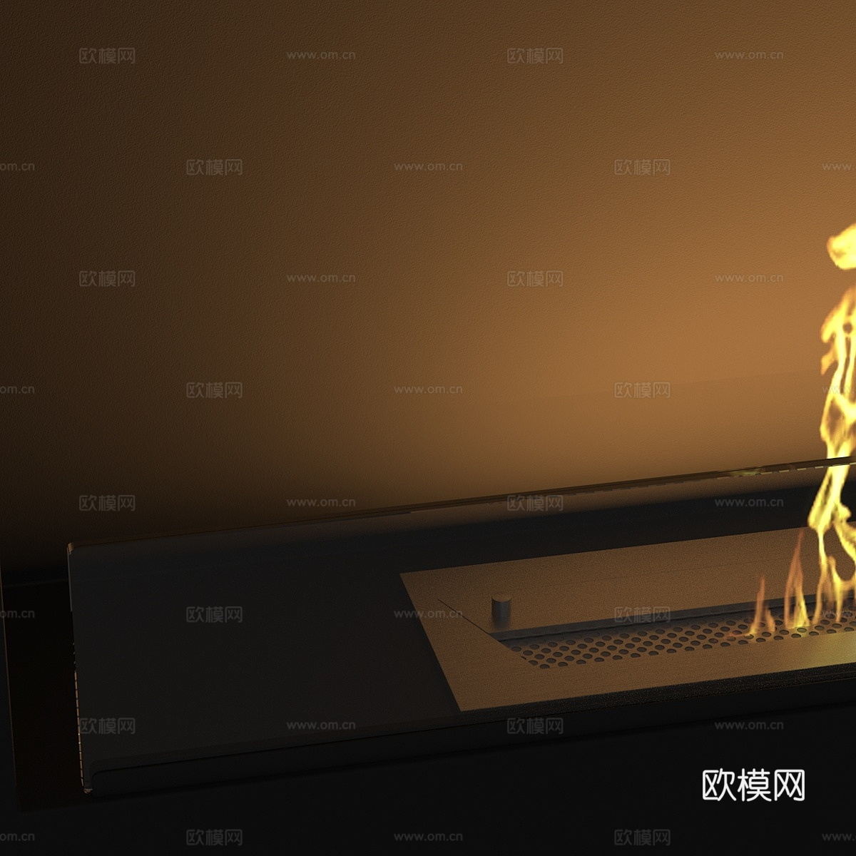现代意式极简壁炉3d模型
