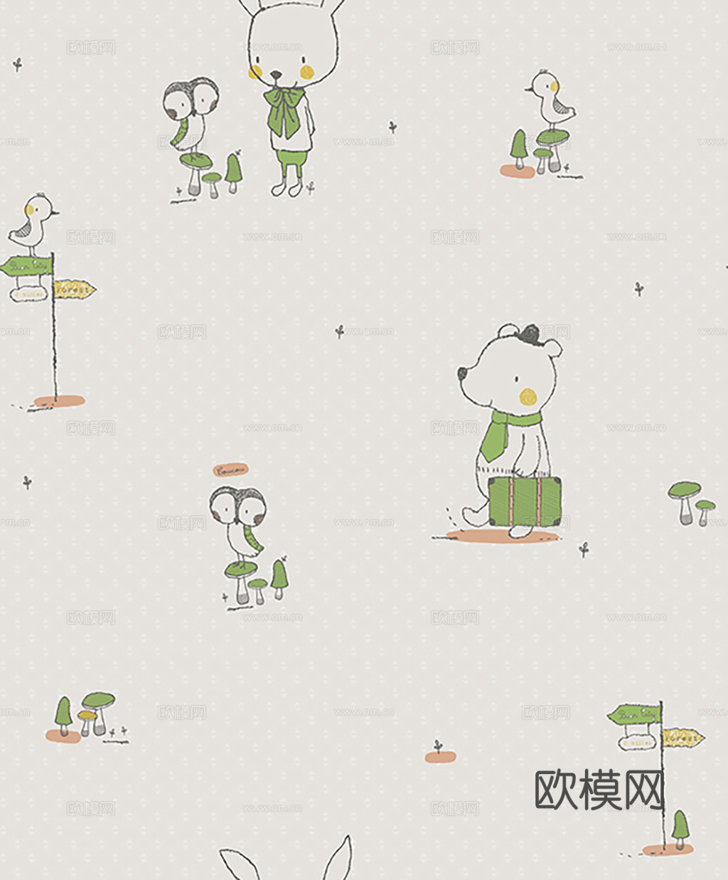 现代简约儿童可爱壁纸墙布