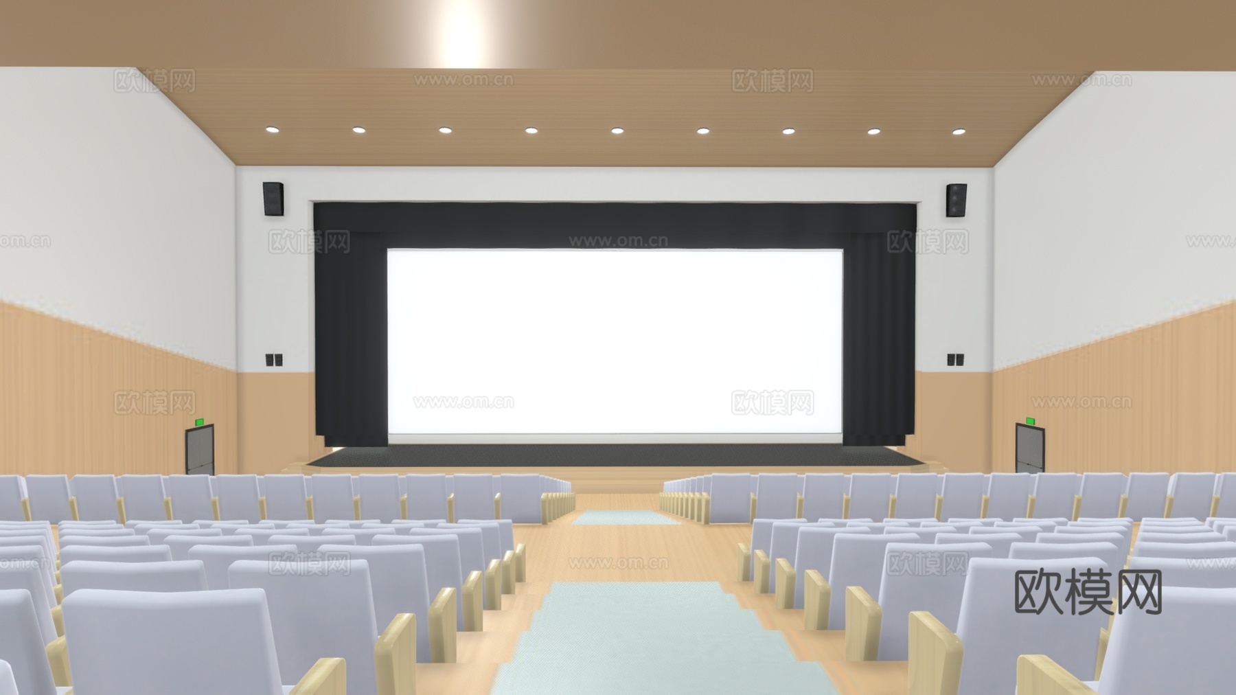 现代会议室 大型会议室 培训室 阶梯教室 会议室3d模型