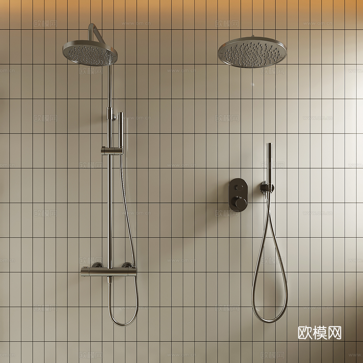 现代花洒 淋浴3d模型