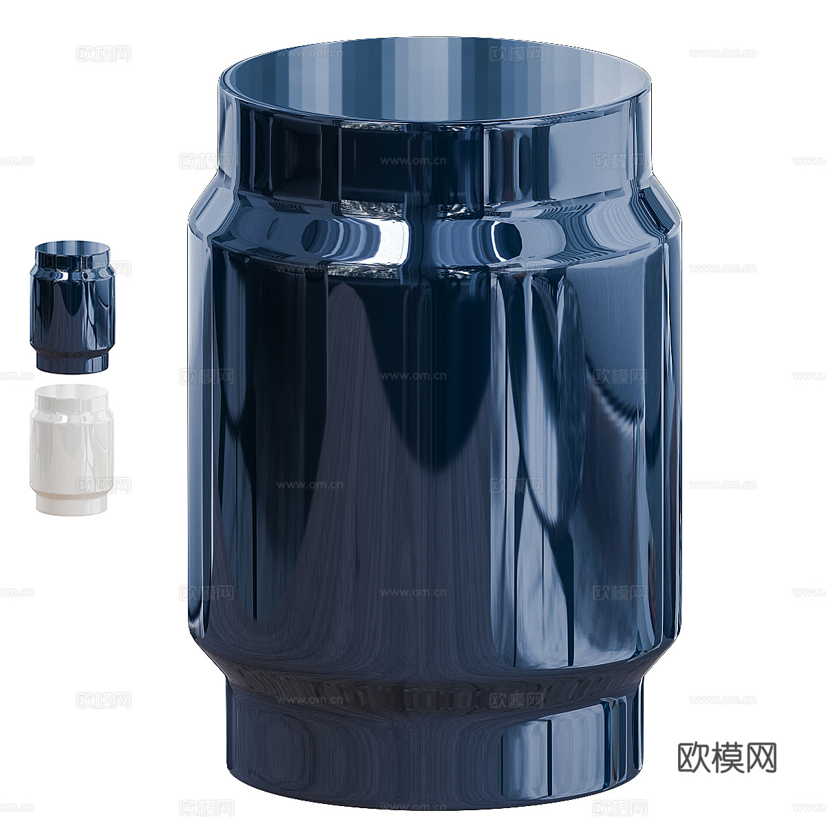 现代意式极简亚克力金属边几3d模型