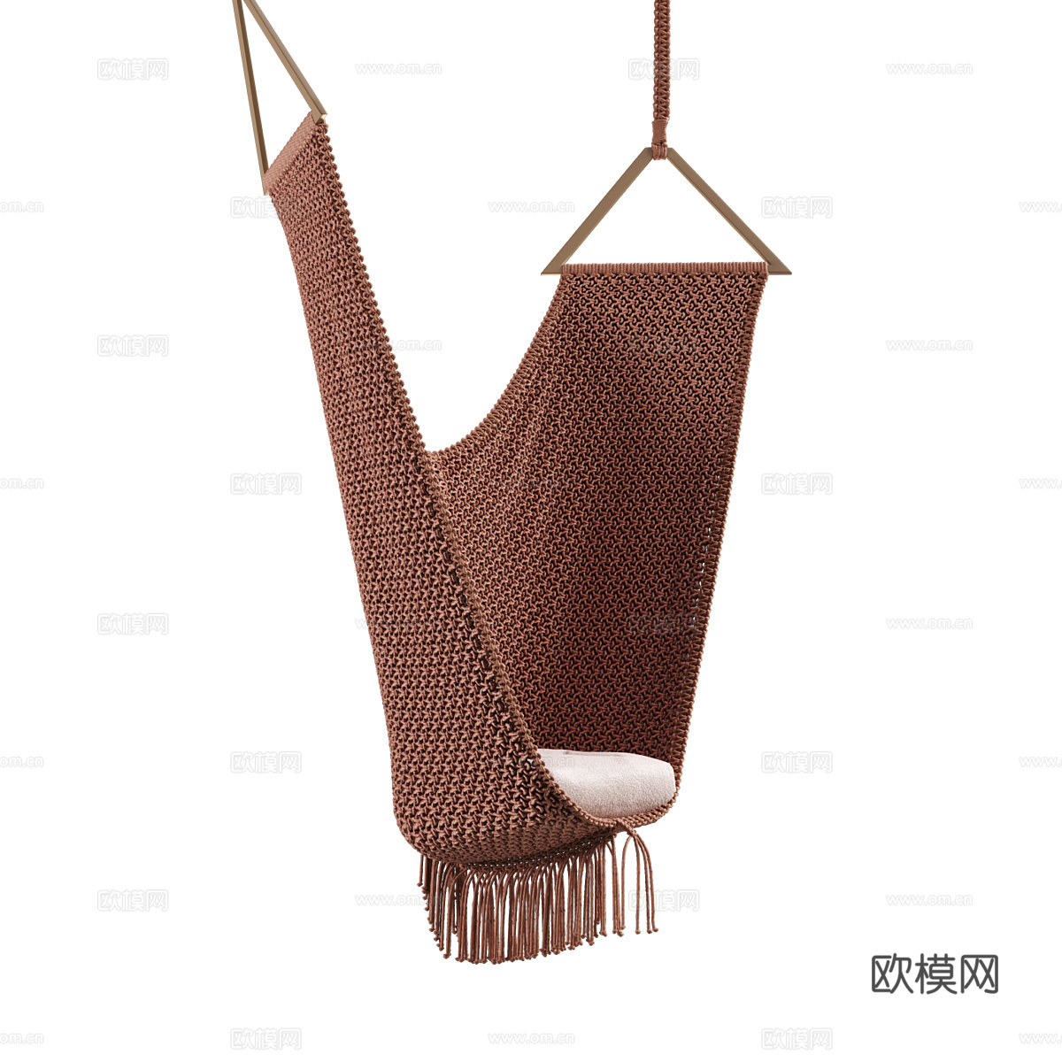 现代意式藤编吊椅3d模型