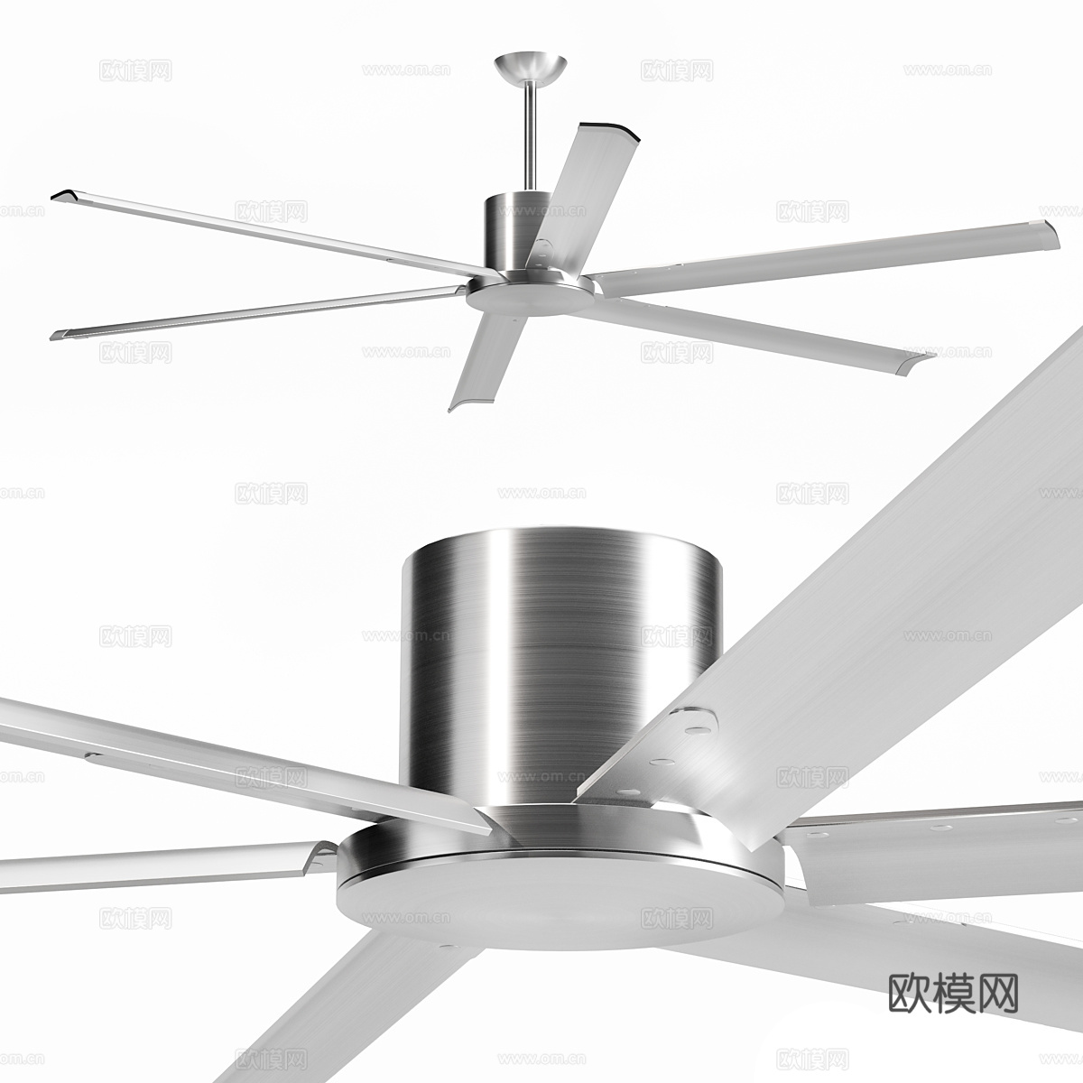 现代意式极简金属风扇灯3d模型