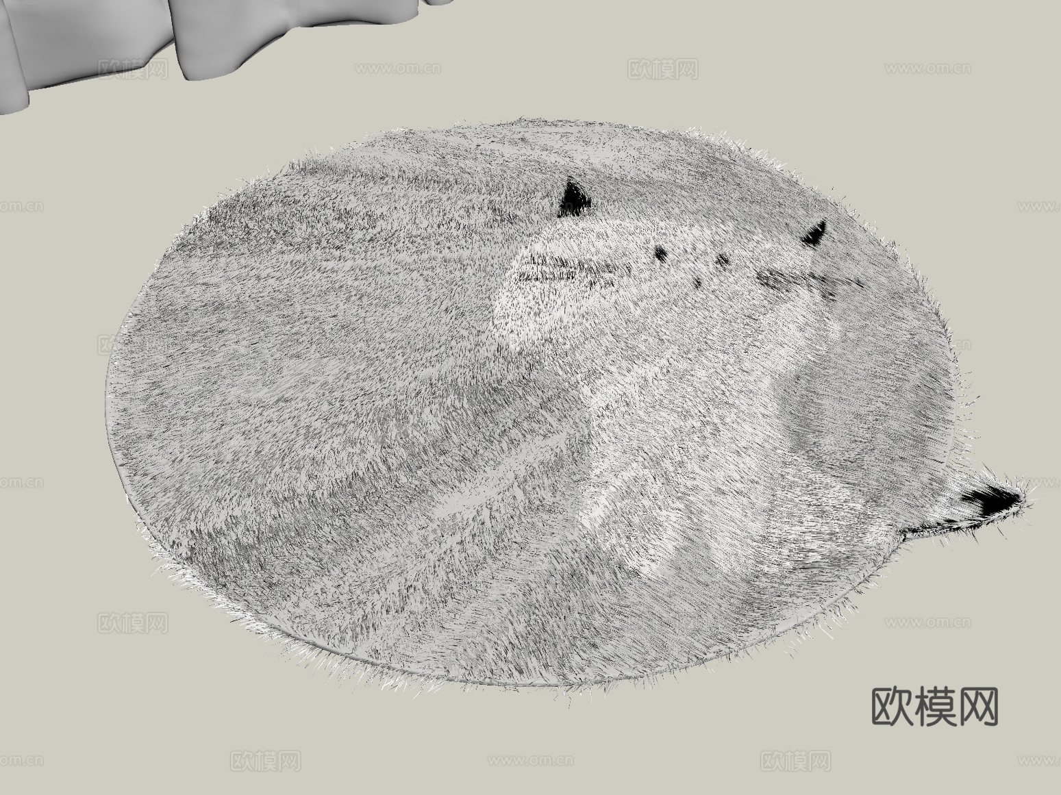 现代地毯 小猫地毯su模型