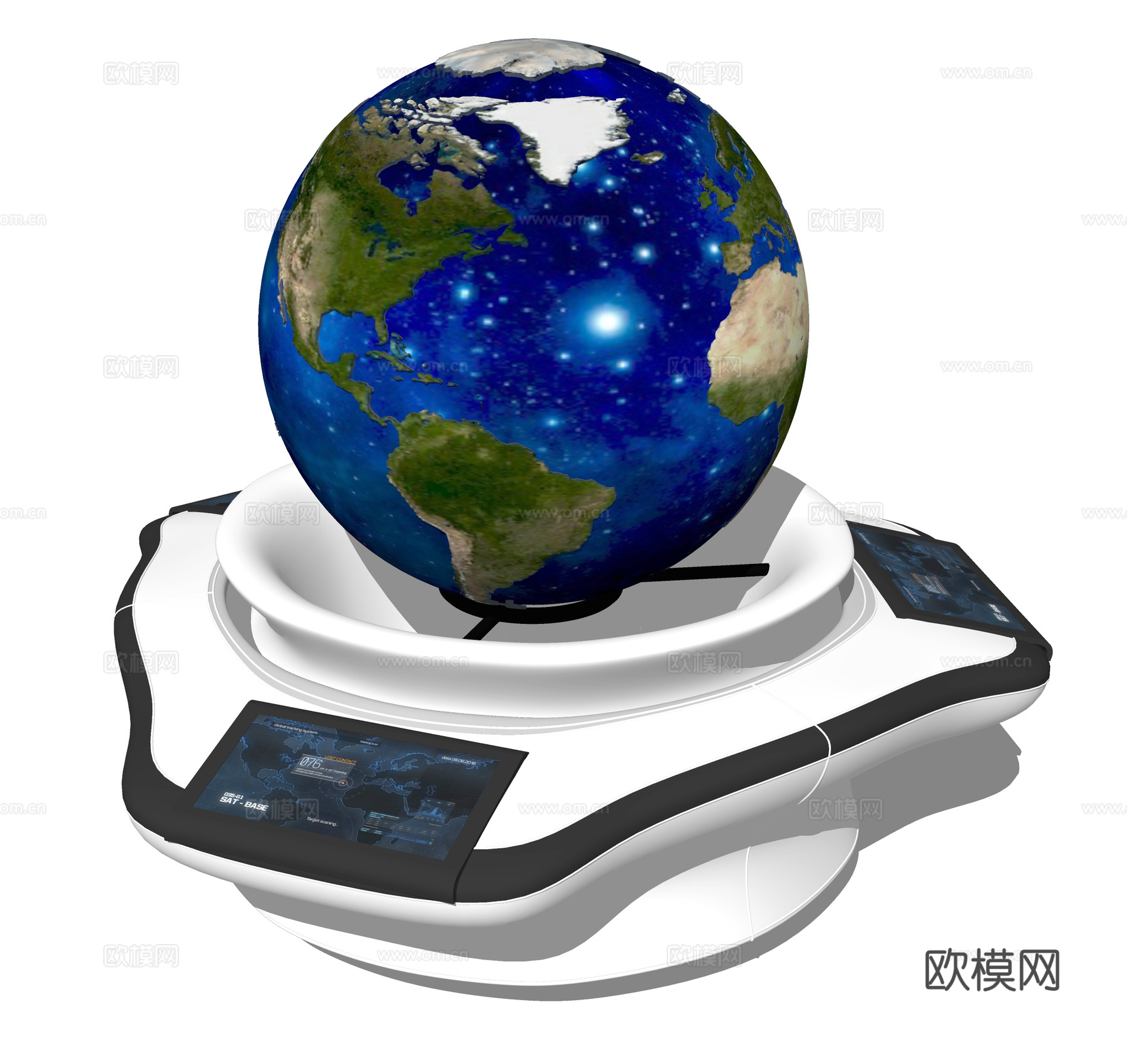 vr设备沙盘 vr触控台一体机 地球仪星球 科幻道具显示屏su模型
