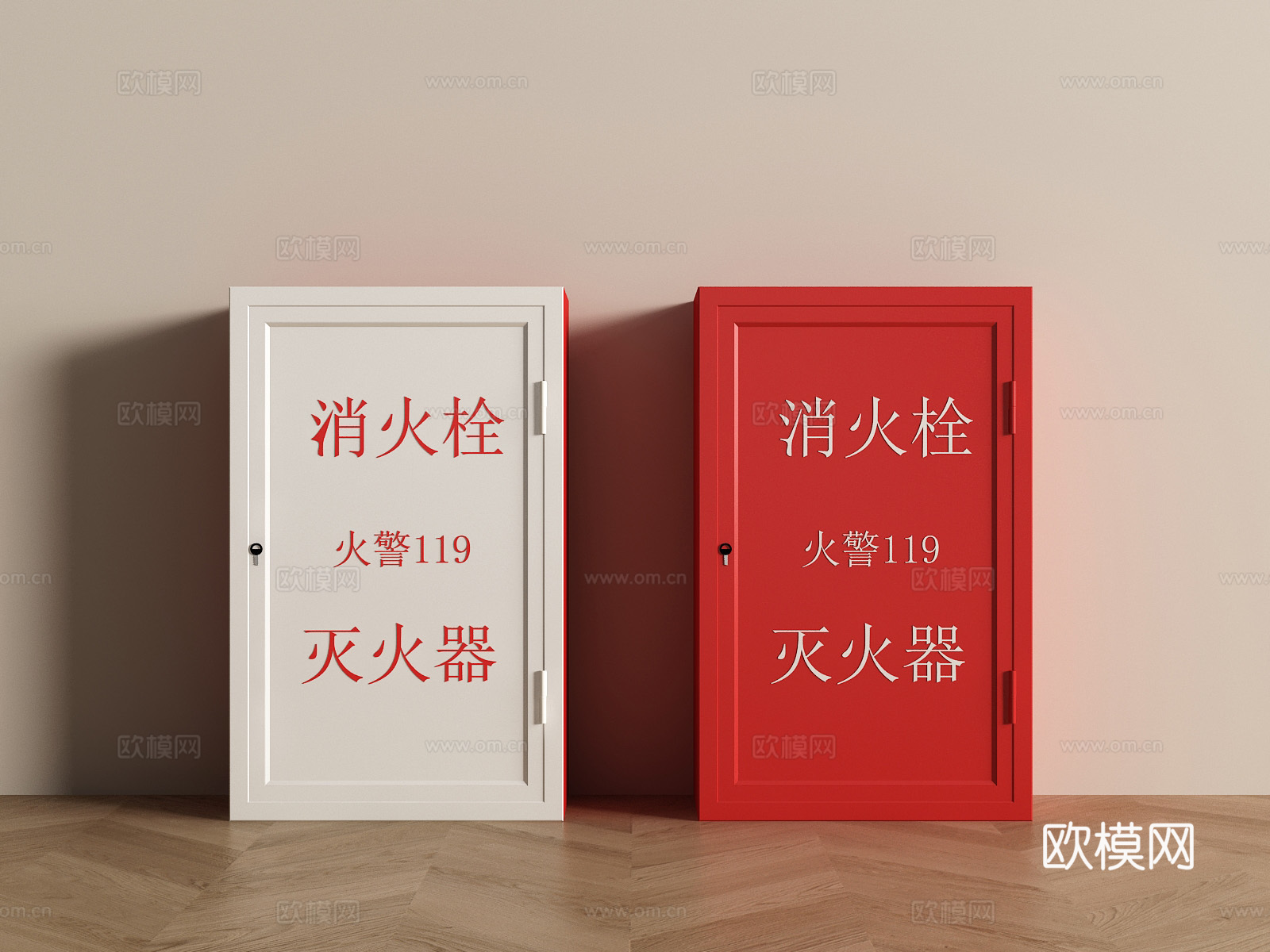 现代消防栓 消火栓 灭火器su模型