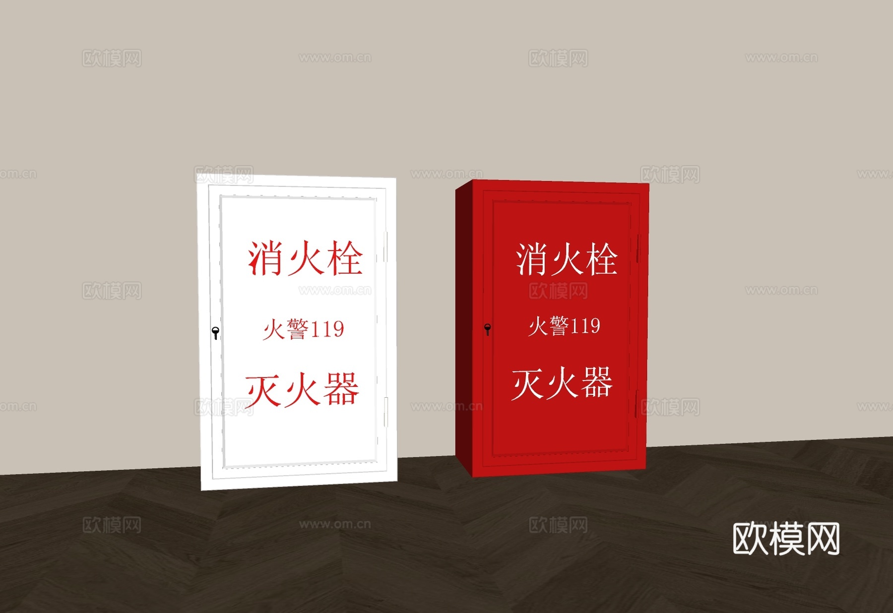 现代消防栓 消火栓 灭火器su模型