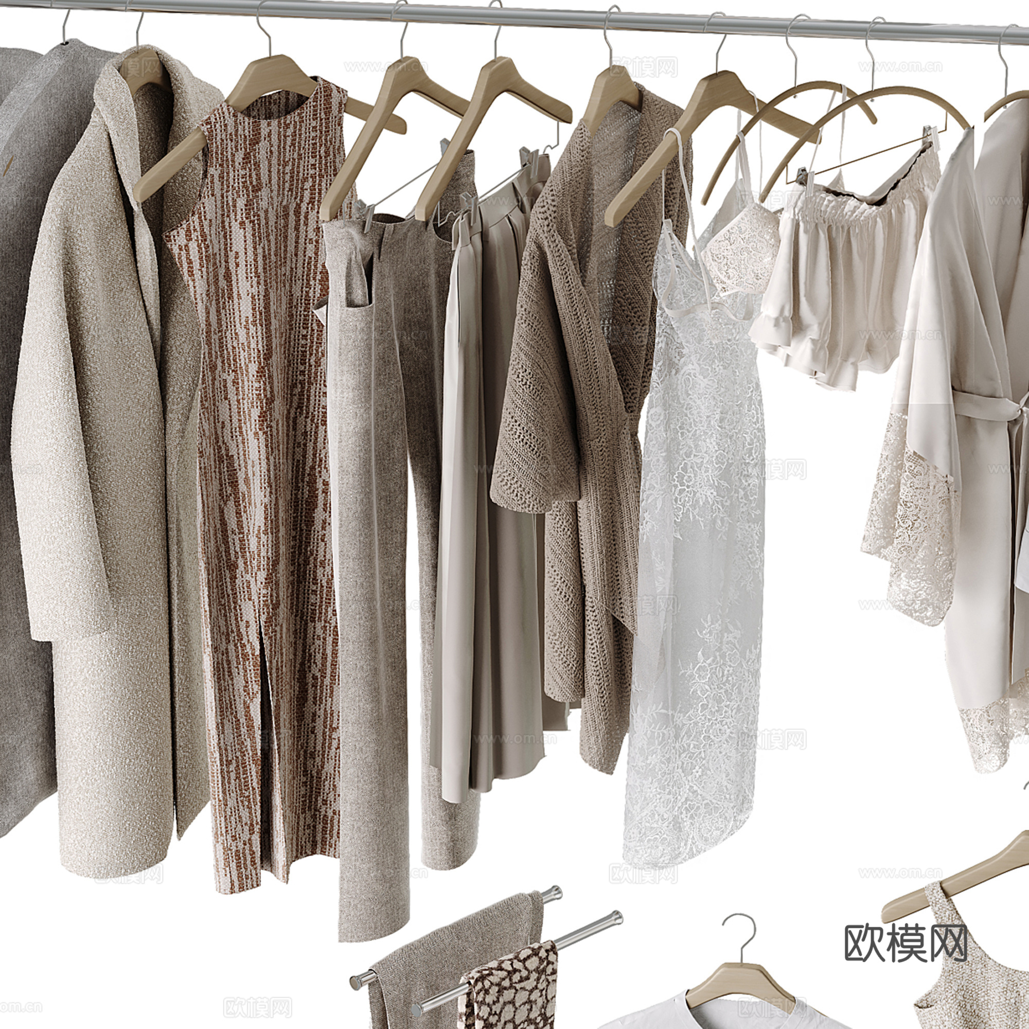 现代服饰鞋帽su模型