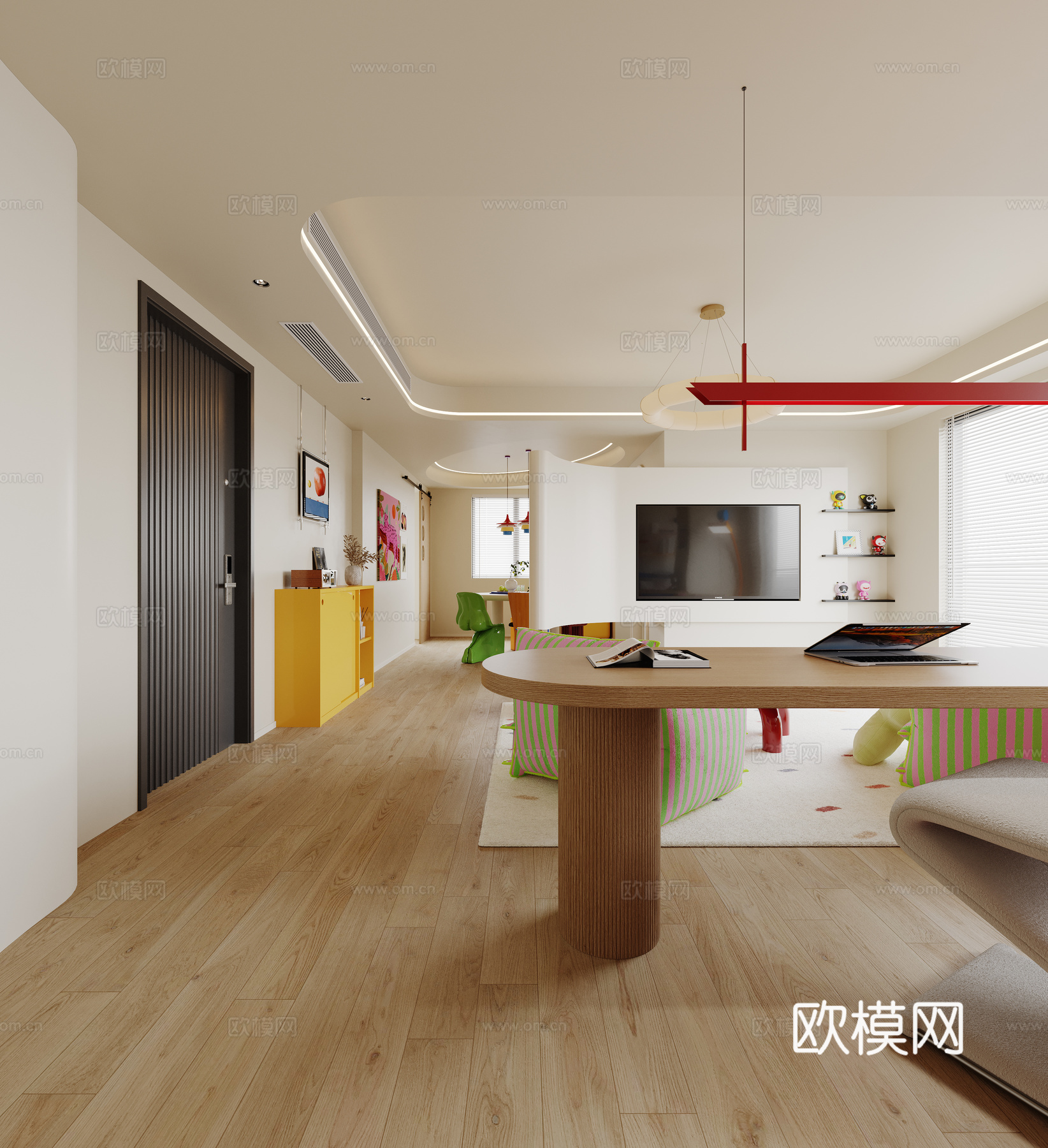 组合沙发 餐桌椅  吊灯 橱柜 酒柜 鞋柜 边柜 电视3d模型