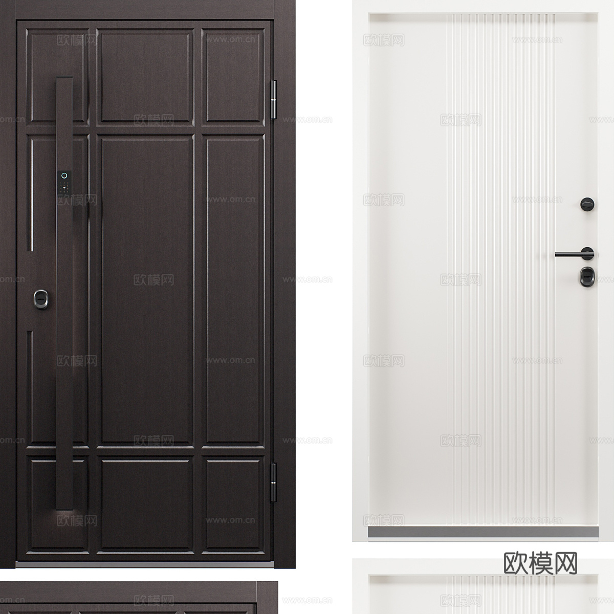 现代简约房间门 入户门 单开门 卧室门3d模型