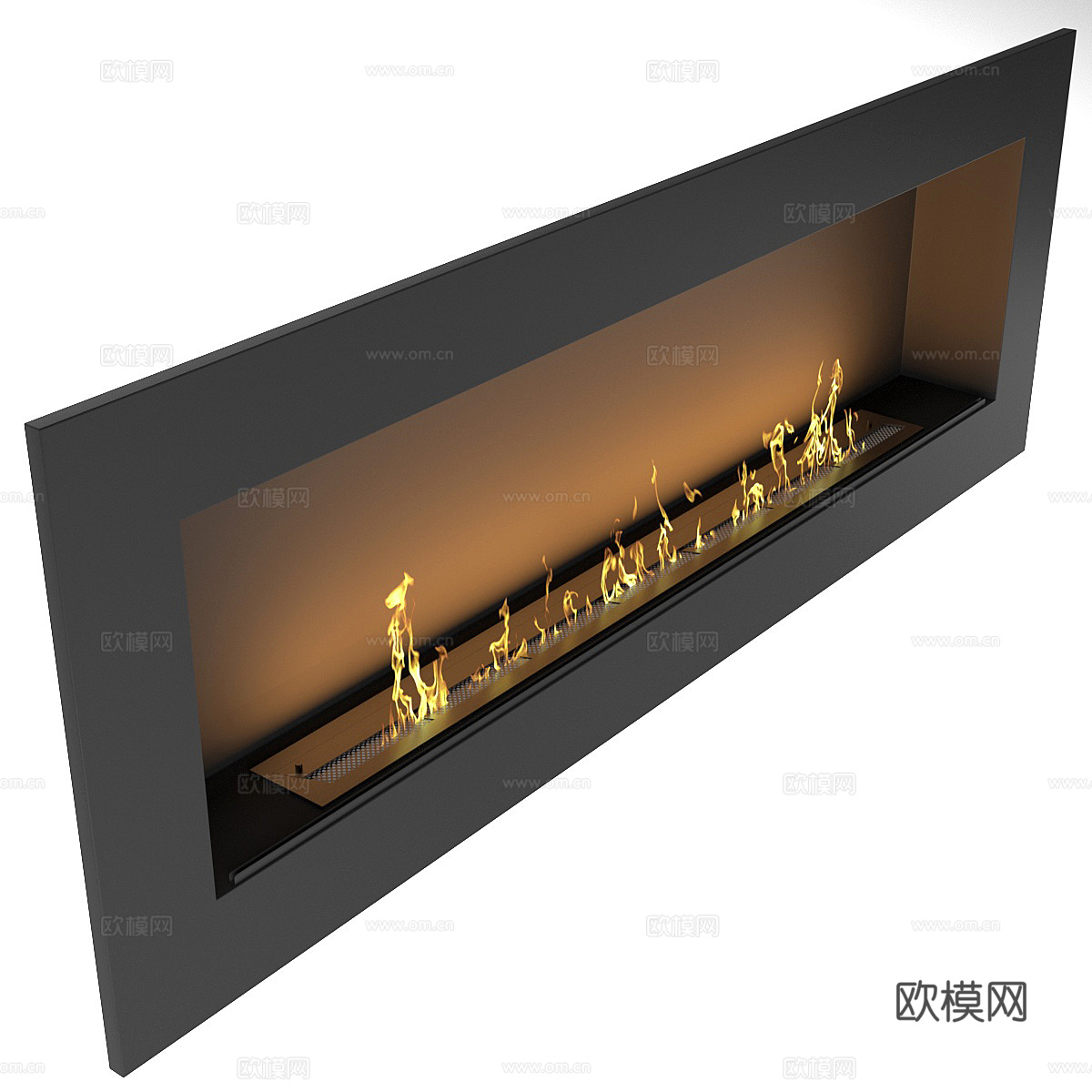 现代意式极简壁炉3d模型