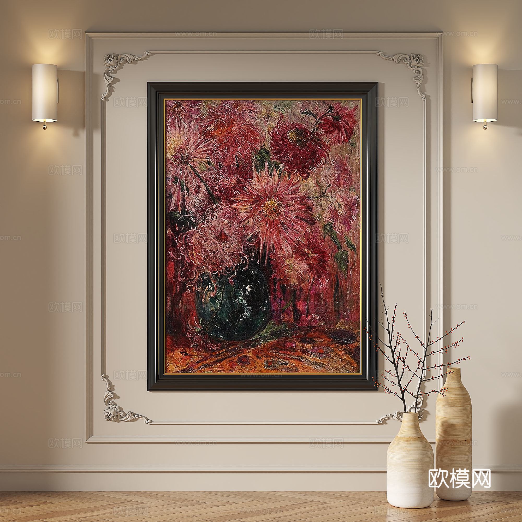 法式，复古，中古，现代，油画，轻奢，简约，抽象，装饰画3d模型