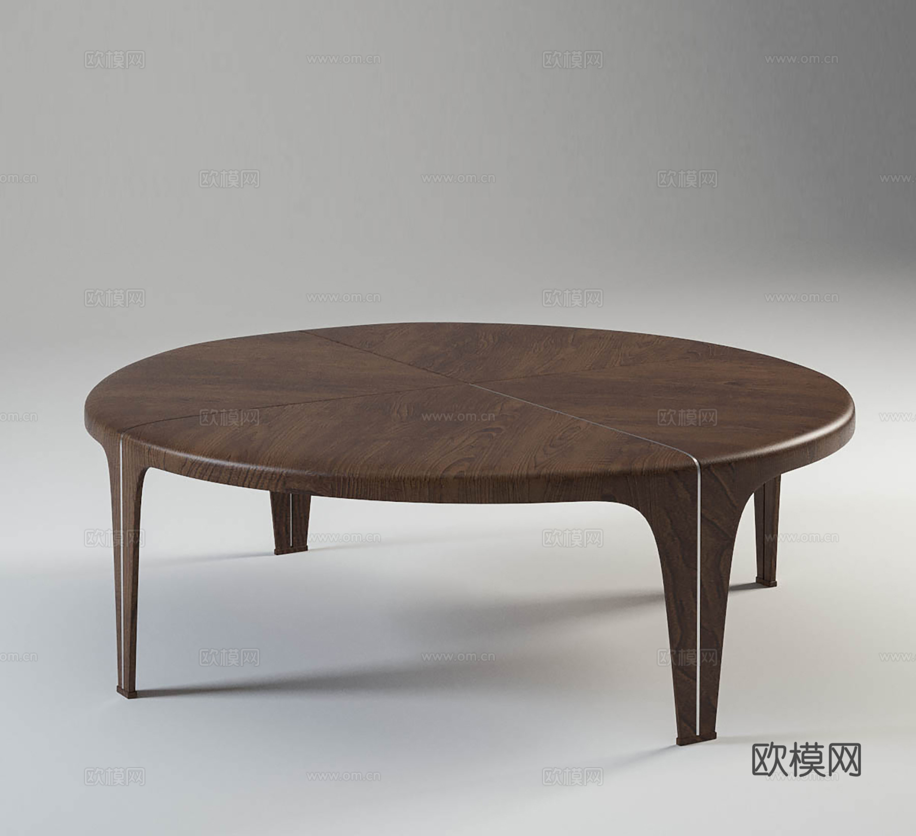 现代桌几  木茶几 圆形茶几su模型