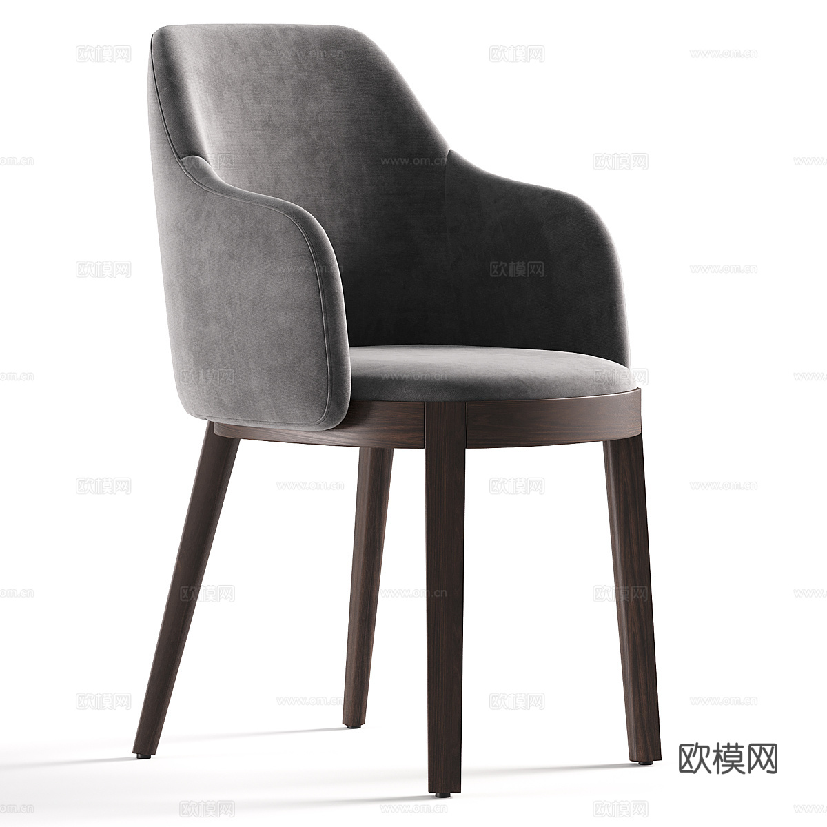 现代意式布艺单椅3d模型