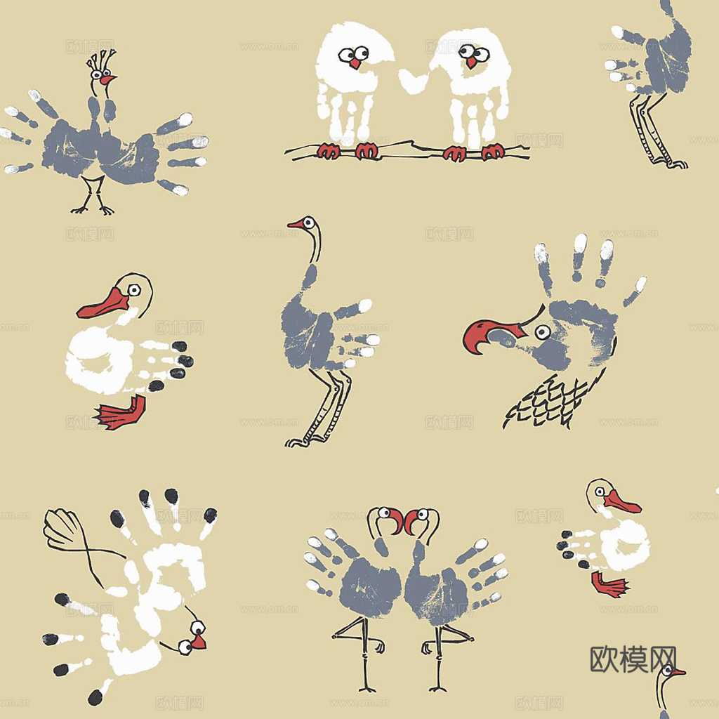 现代简约儿童可爱壁纸墙布下载（渲染图3）