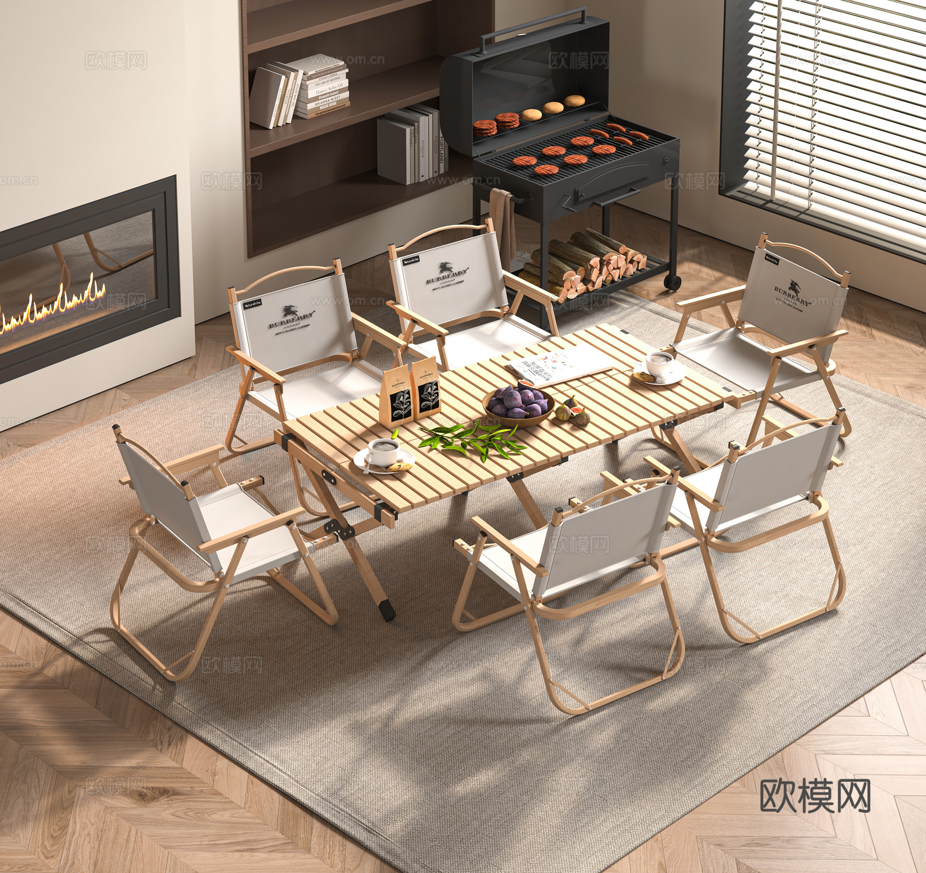 现代户外桌椅3d模型