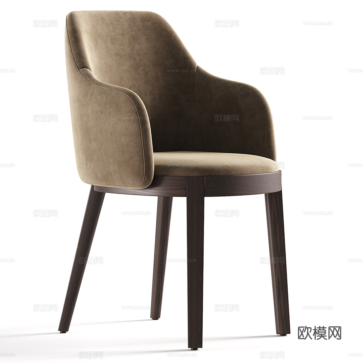 现代意式布艺单椅3d模型