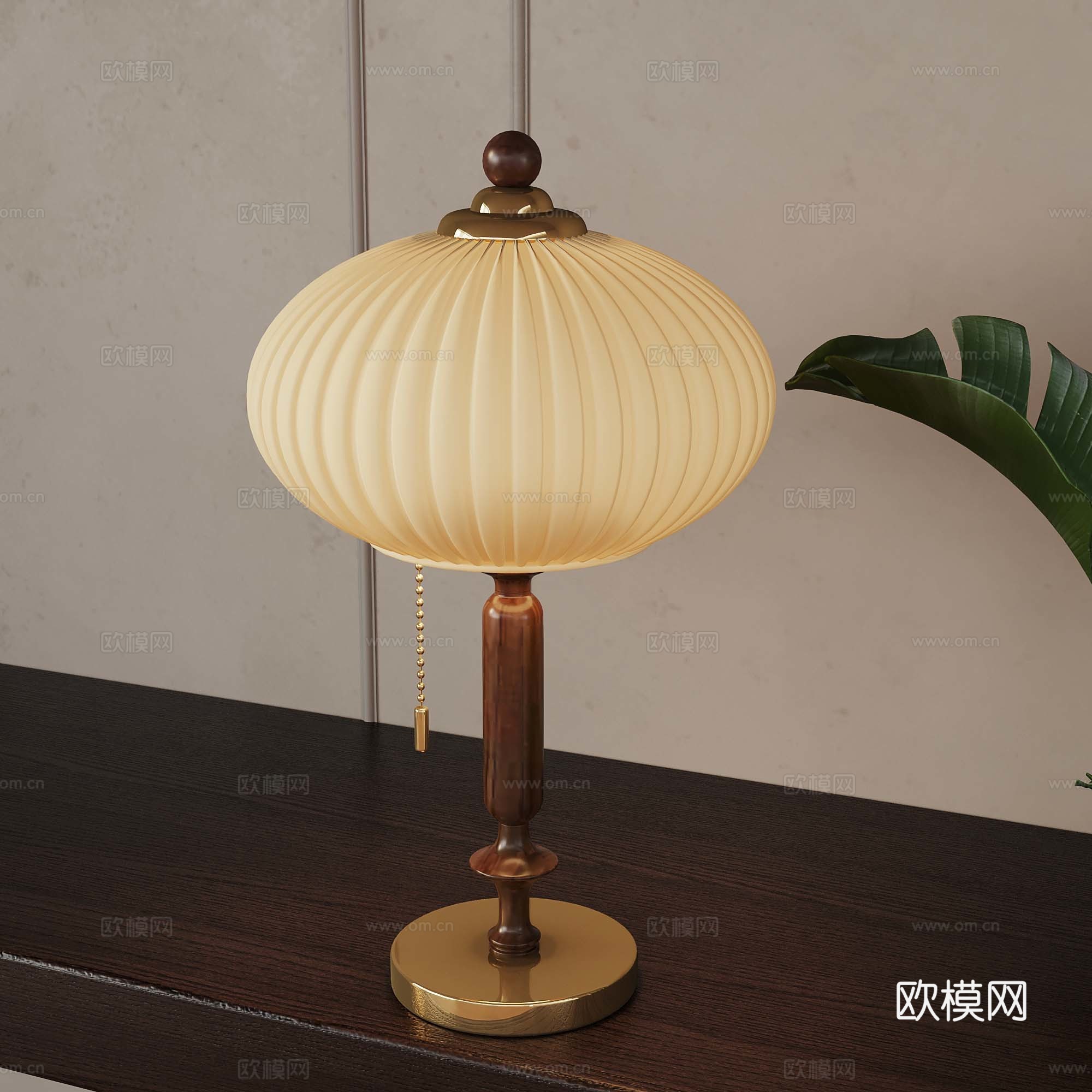 法式中古风台灯su模型