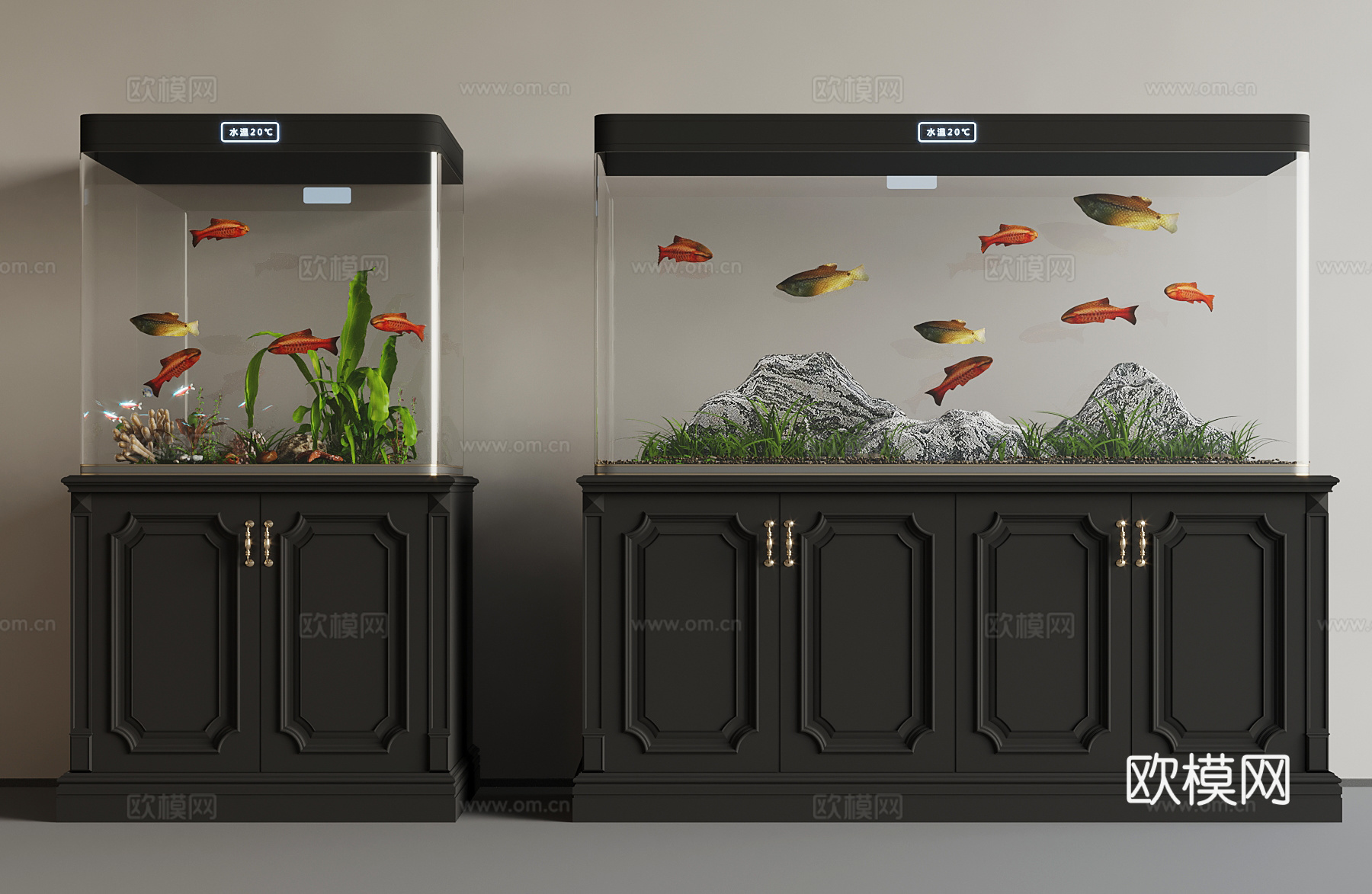 法式鱼缸3d模型