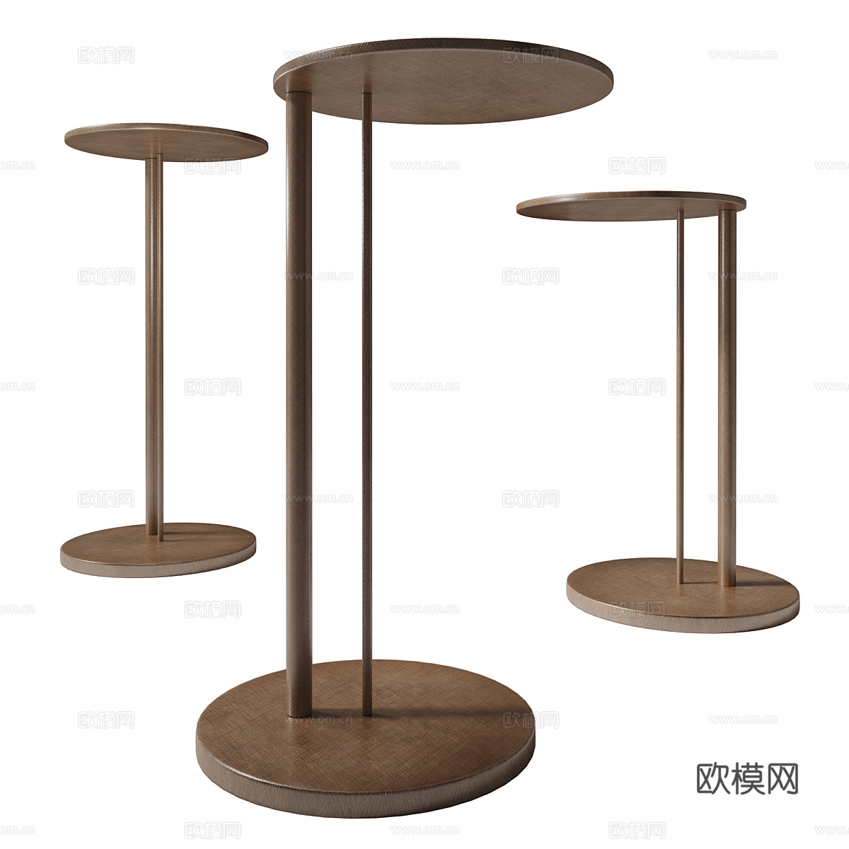 现代轻奢极简金属圆边几3d模型