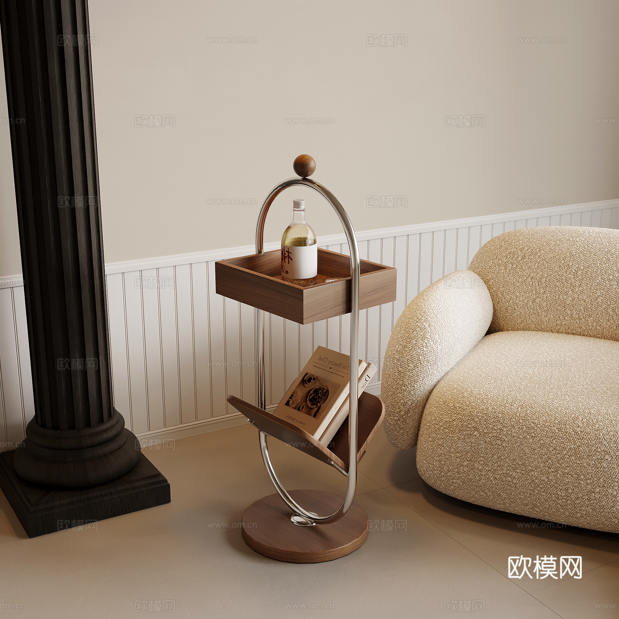 置物架 中古风置物架 边几 架子 休闲沙发3d模型