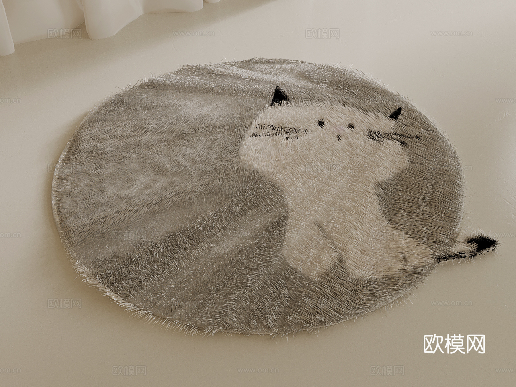 现代地毯 小猫地毯3d模型