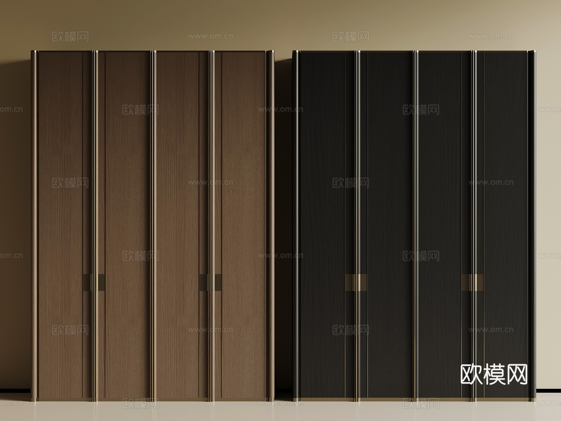 现代意式衣柜3d模型