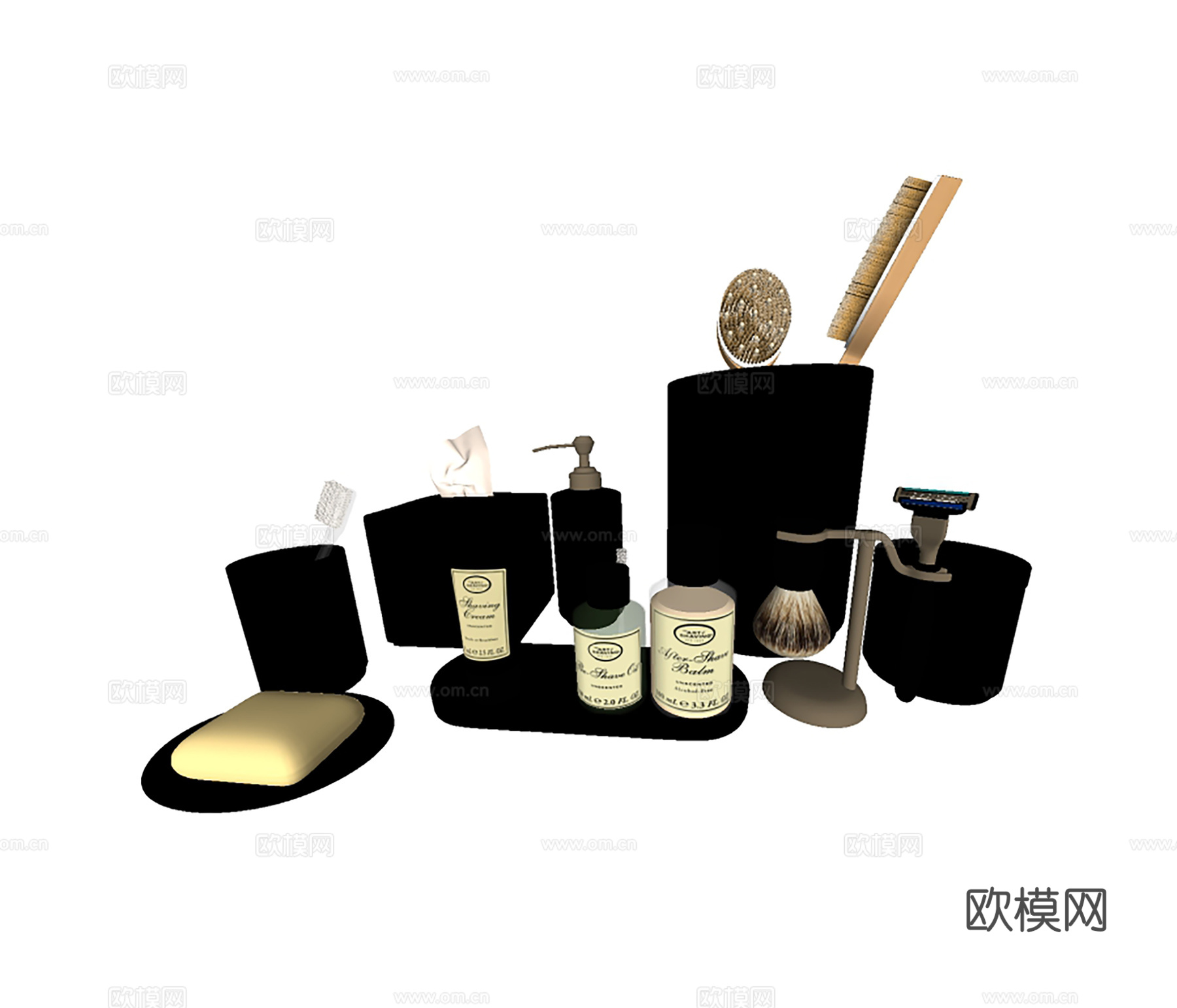 现代卫浴用品 洗护用品 卫浴小件 卫浴套装su模型