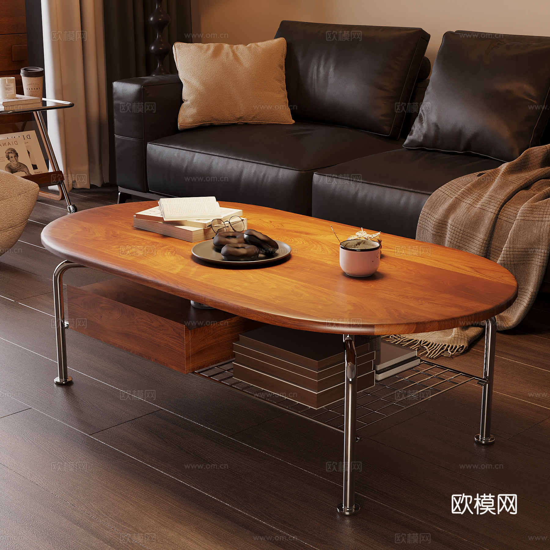 茶几 美式茶几 边几3d模型