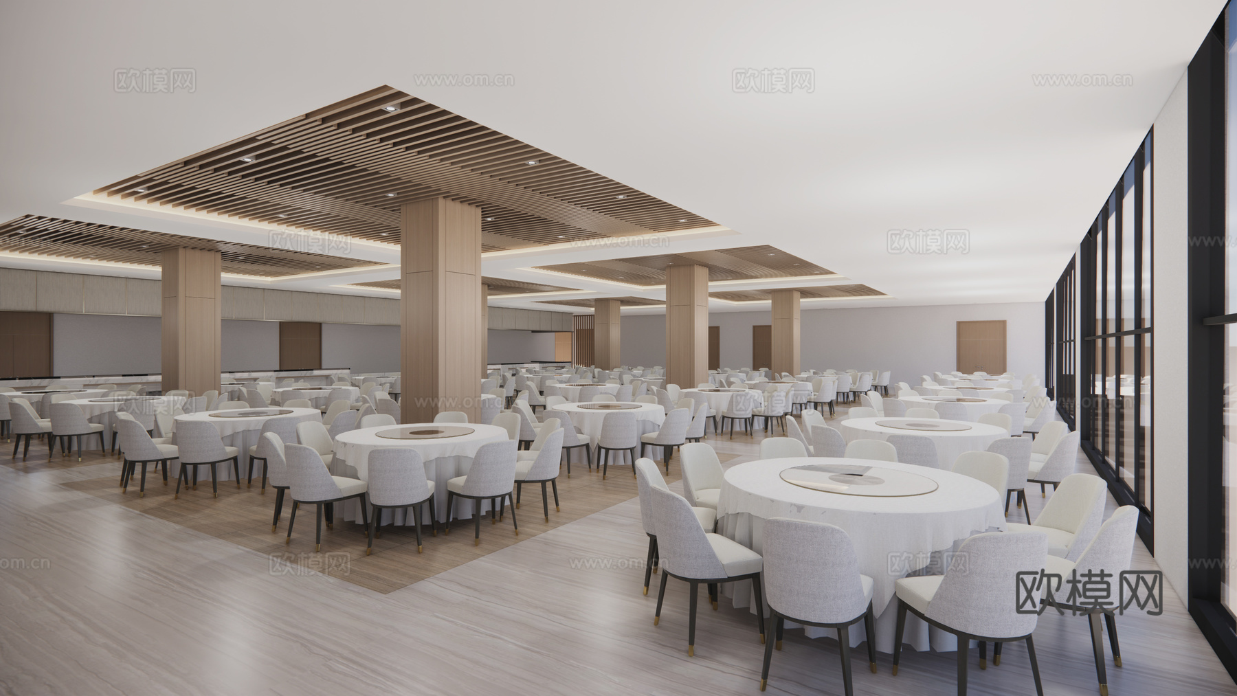 食堂餐厅宴会厅su模型
