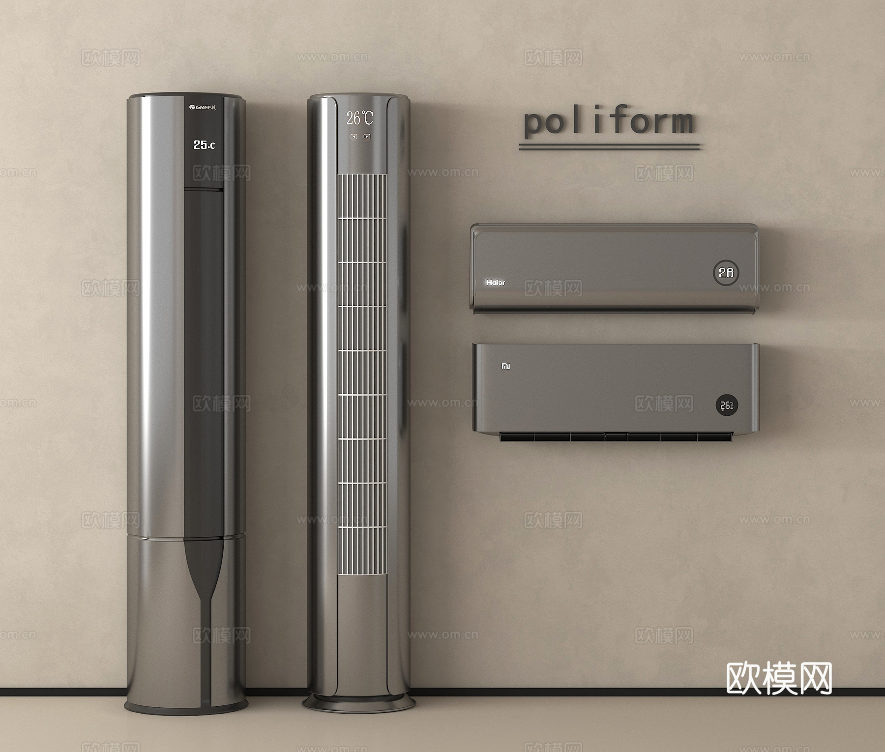 立式空调 挂式空调3d模型