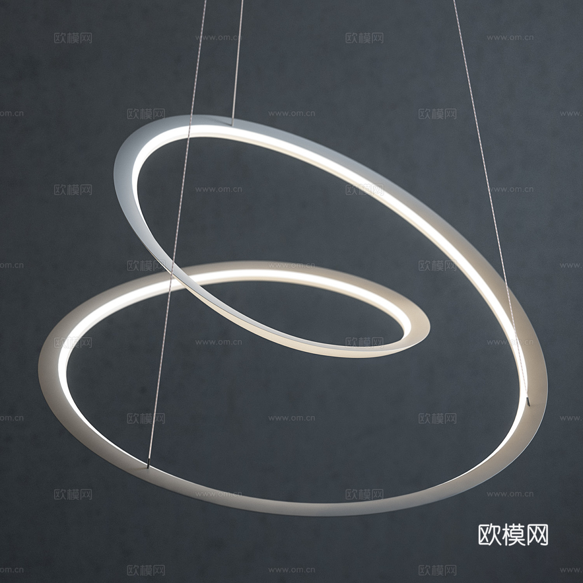 现代意式极简线性装饰吊灯3d模型