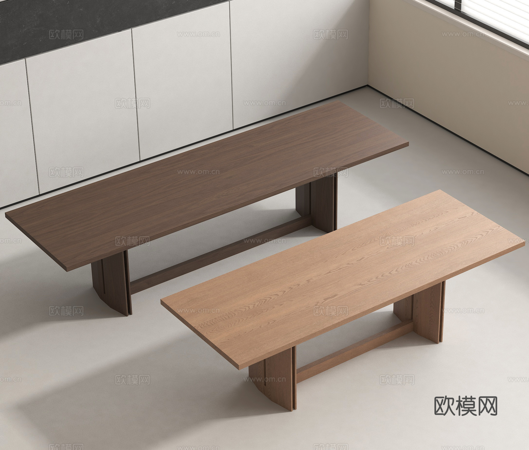 长条凳 木凳 户外凳 公共座椅3d模型
